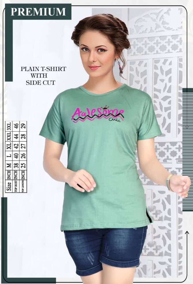 Vol At 0305 Cotton Silicon Summer Special  Ladies T Shirt Wholesale Online
